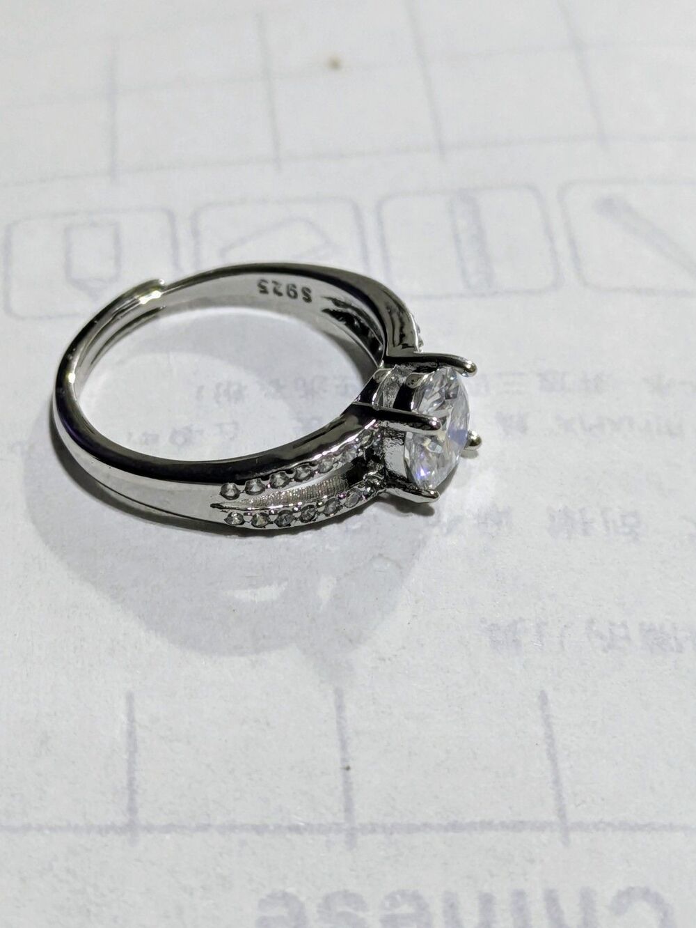 Brand New Womens 925 Silver (With Stamp) 1Ctw Moissanite Adjustable Size 6 Ring - Picture 2 of 8
